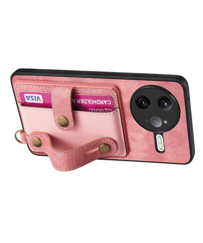 Coque Poco F7 Ultra rétro, porte-cartes et sangle support