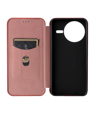 Flip Cover Poco F7 Ultra design fibre de carbone
