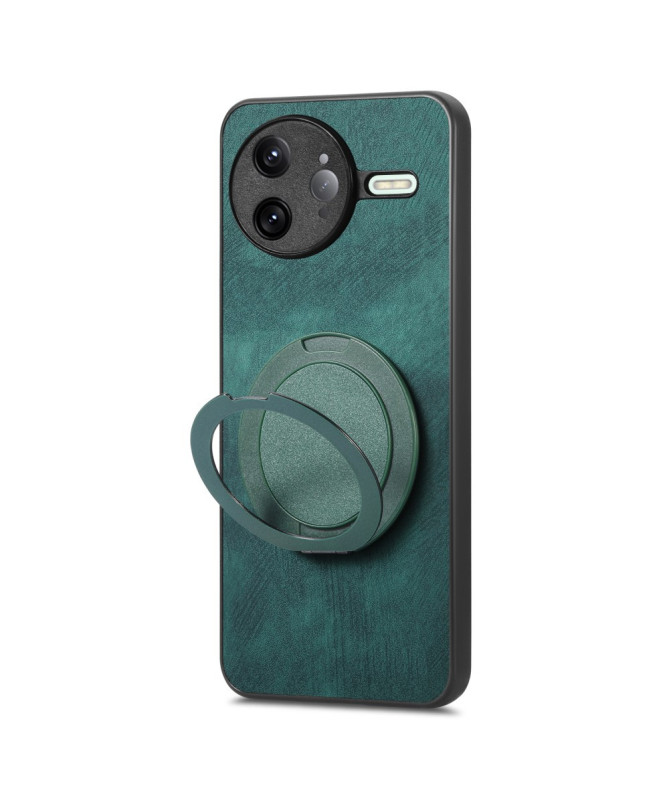 Coque Poco F7 Ultra avec Support Rotatif Cuir Rétro