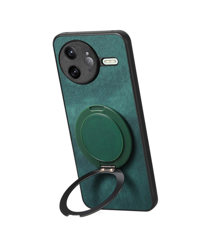 Coque Poco F7 Ultra avec Support Rotatif Cuir Rétro