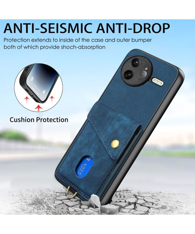 Coque Poco F7 Ultra avec Porte-Cartes Support Cuir | NESS