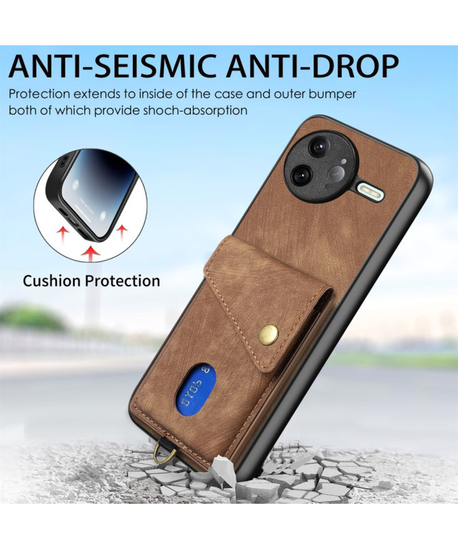 Coque Poco F7 Ultra avec Porte-Cartes Support Cuir | NESS