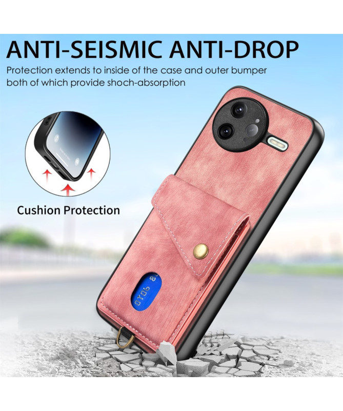 Coque Poco F7 Ultra avec Porte-Cartes Support Cuir | NESS