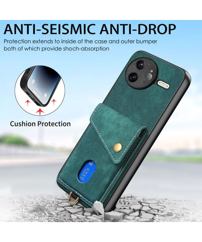 Coque Poco F7 Ultra avec Porte-Cartes Support Cuir | NESS