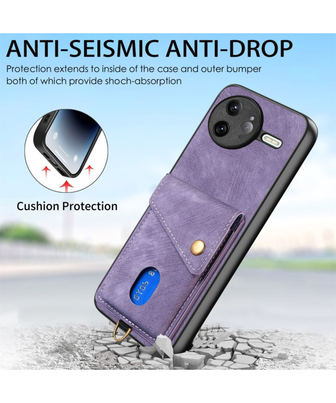 Coque Poco F7 Ultra avec Porte-Cartes Support Cuir | NESS