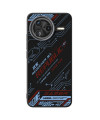 Coque Poco F7 Ultra Design Circuit Bleu et Rouge