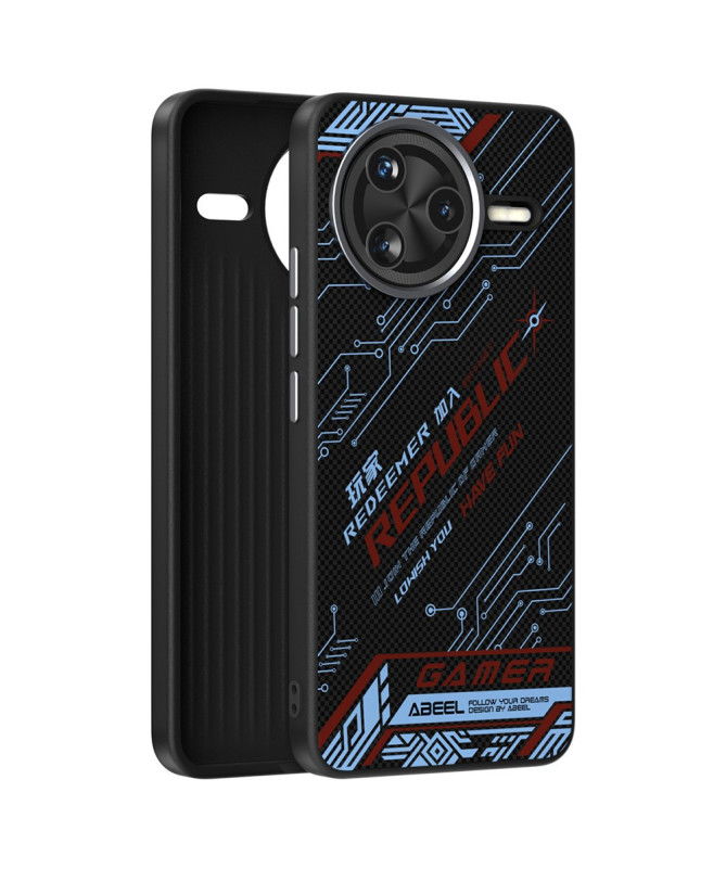 Coque Poco F7 Ultra Design Circuit Bleu et Rouge - photo 3