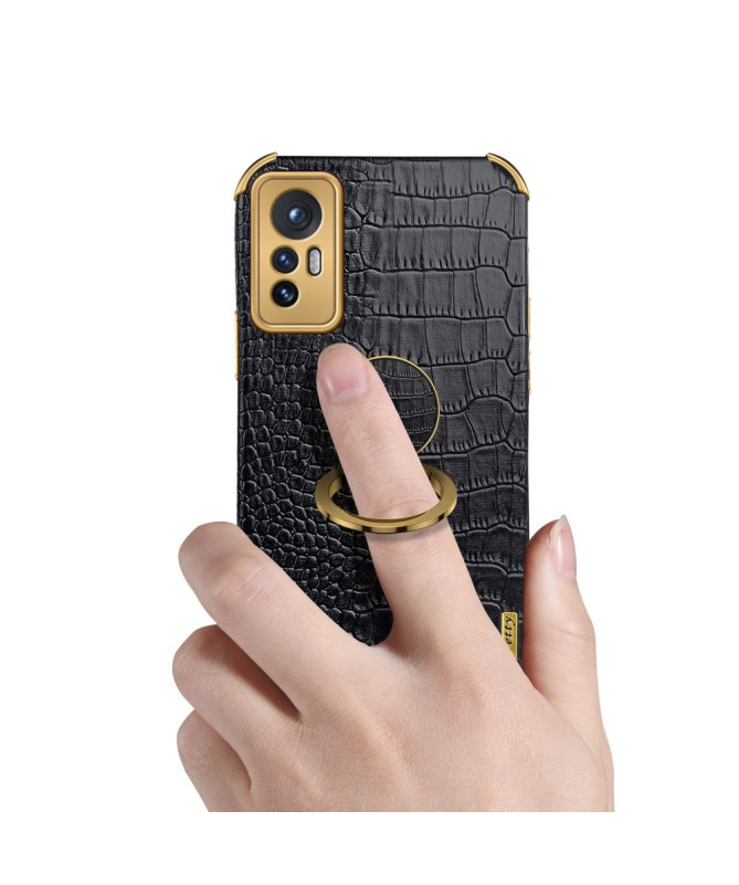 Coque Xiaomi 12 Lite Effet Croco avec Anneau