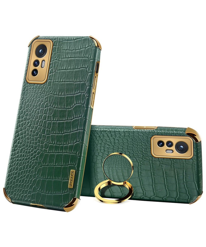 Coque Xiaomi 12 Lite Effet Croco avec Anneau