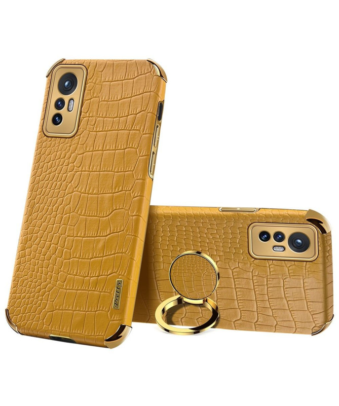Coque Xiaomi 12 Lite Effet Croco avec Anneau