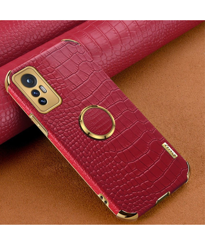 Coque Xiaomi 12 Lite Effet Croco avec Anneau