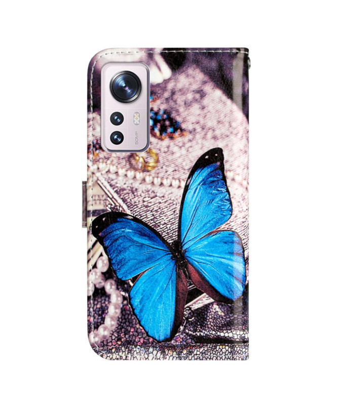 Housse Xiaomi 12 Lite Papillon Bleu