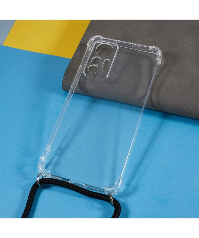 Coque Xiaomi 12 Lite transparente avec cordon | Cléos