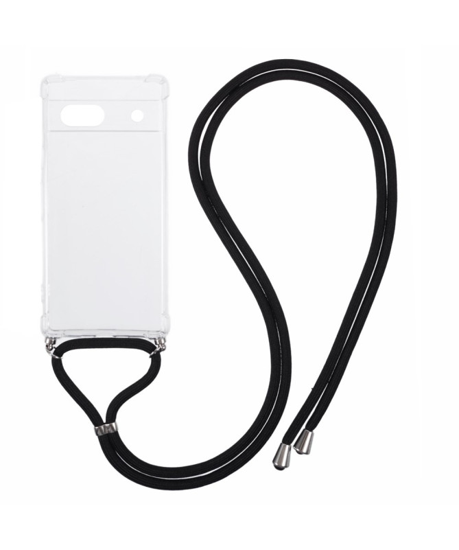 Coque Google Pixel 7a transparente avec cordon | Cléos