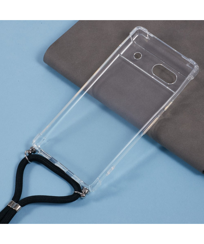Coque Google Pixel 7a transparente avec cordon | Cléos