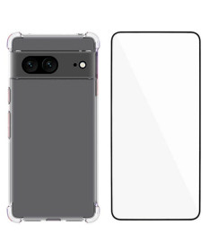 Pack Google Pixel 7 Coque Transparente + Verre Trempé