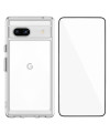 Coque transparente Google Pixel 7a avec protection d'écran en verre tr