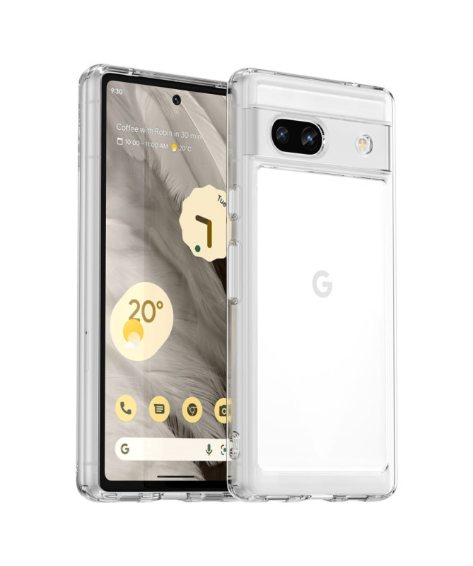 Coque transparente Google Pixel 7a avec protection d'écran en verre tr
