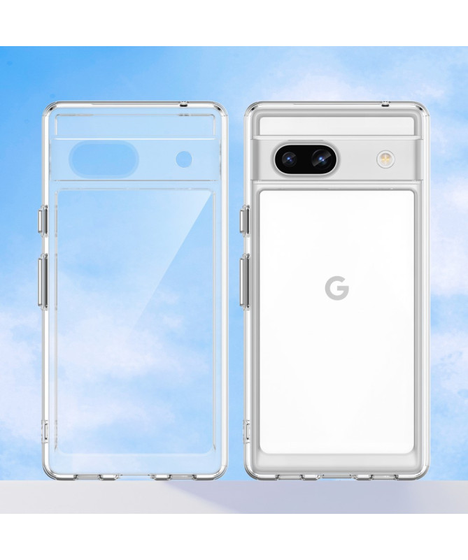 Coque transparente Google Pixel 7a avec protection d'écran en verre tr