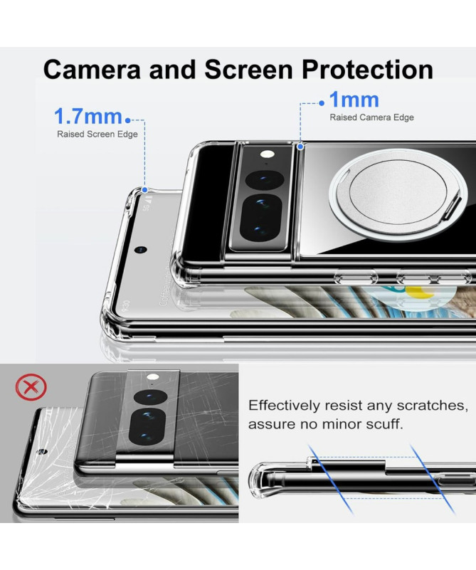 Coque Google Pixel 7 Pro Magnétique Support Rotatif | CRYSTAL