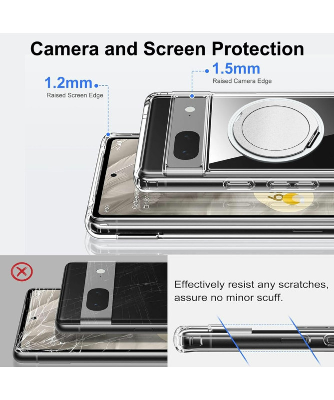 Coque Google Pixel 7a Magnétique Support Rotatif | CRYSTAL