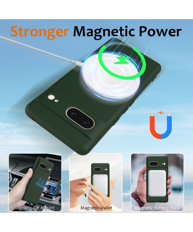 Coque Google Pixel 7 Silicone Liquide MagSafe, Lanière