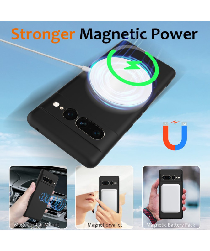 Coque Google Pixel 7 Pro Silicone Liquide MagSafe, Lanière