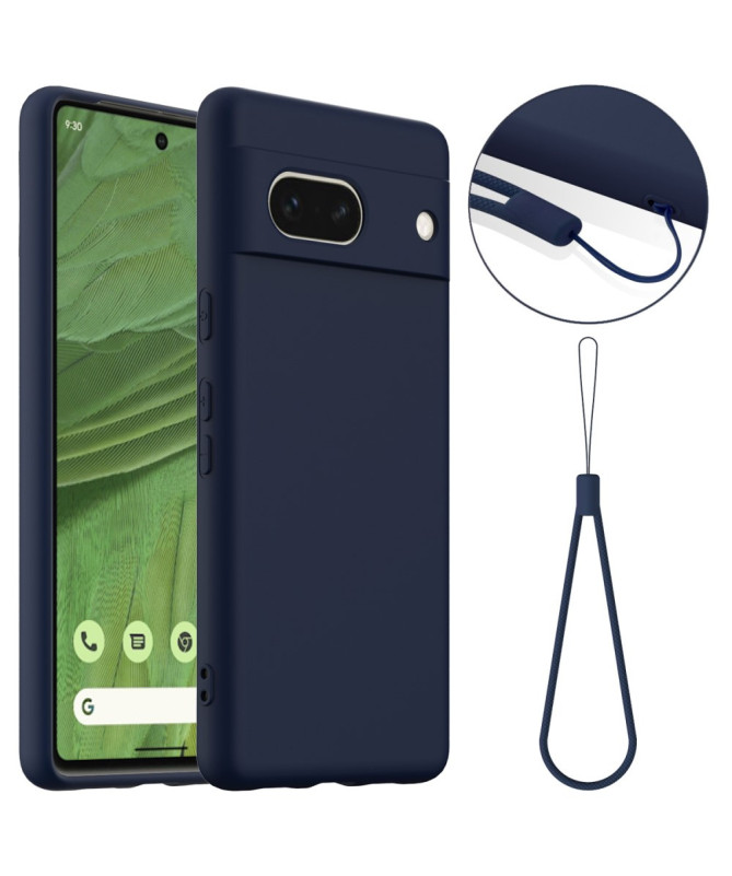 Coque Google Pixel 7a Silicone Liquide MagSafe, Lanière