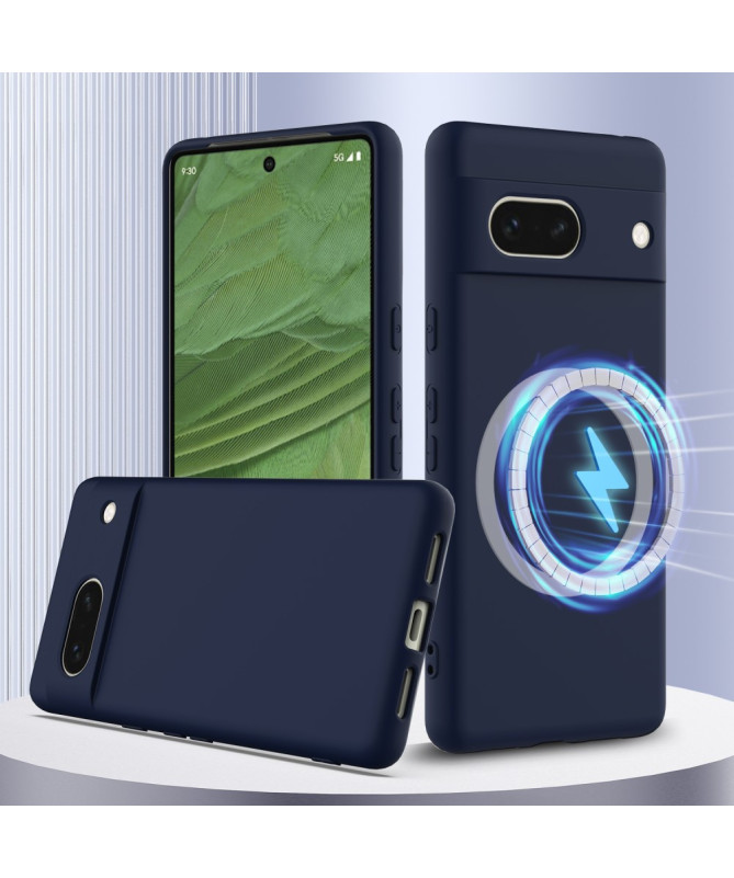 Coque Google Pixel 7a Silicone Liquide MagSafe, Lanière