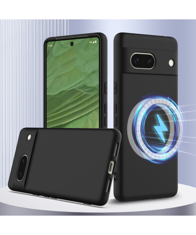 Coque Google Pixel 7a Silicone Liquide MagSafe, Lanière