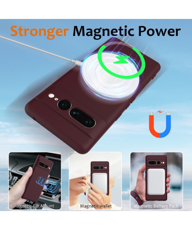 Coque Google Pixel 7 Pro Silicone Liquide MagSafe, Lanière