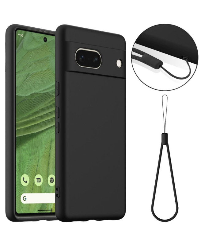 Coque Google Pixel 7a Silicone Liquide MagSafe, Lanière