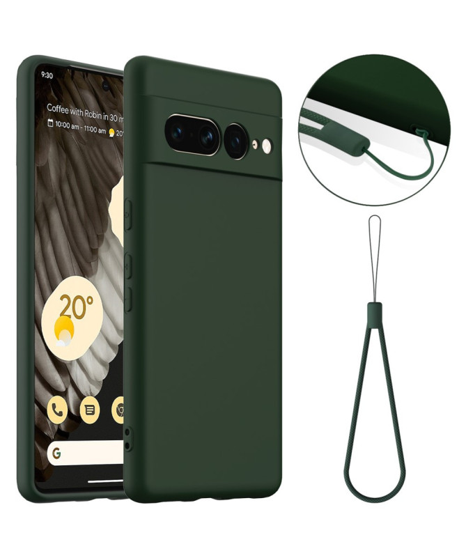 Coque Google Pixel 7 Pro Silicone Liquide MagSafe, Lanière