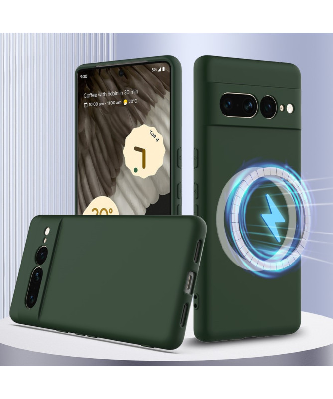 Coque Google Pixel 7 Pro Silicone Liquide MagSafe, Lanière