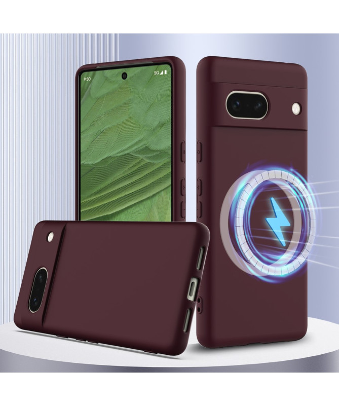 Coque Google Pixel 7a Silicone Liquide MagSafe, Lanière