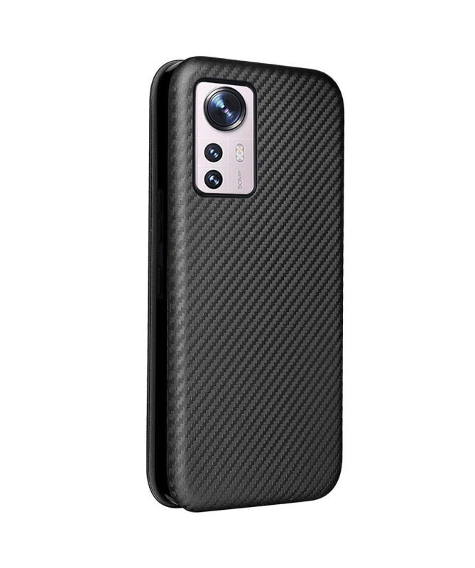 Flip Cover Xiaomi 12 Pro design fibre de carbone