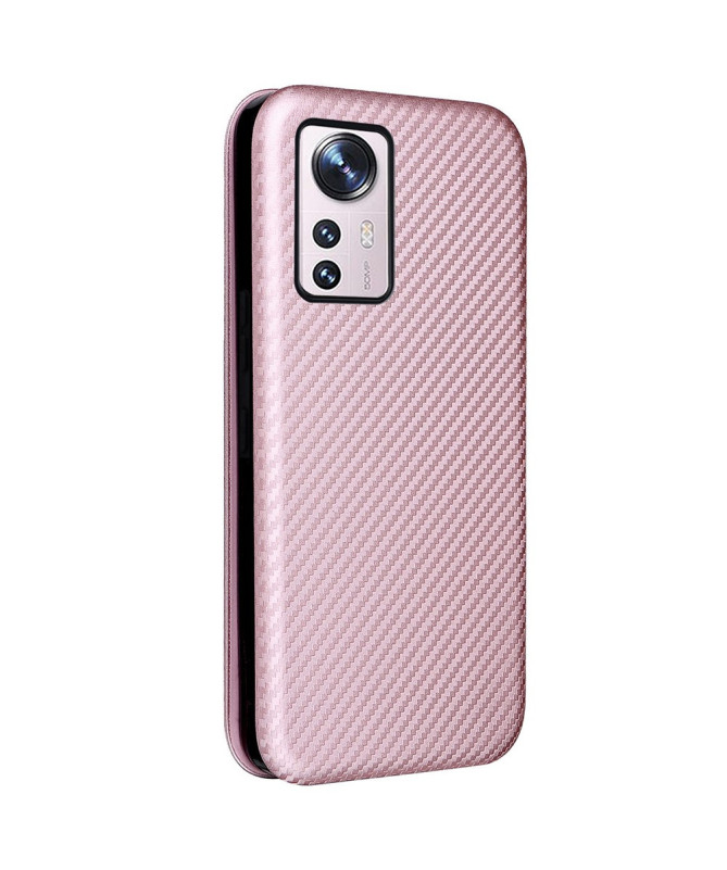 Flip Cover Xiaomi 12 Pro design fibre de carbone