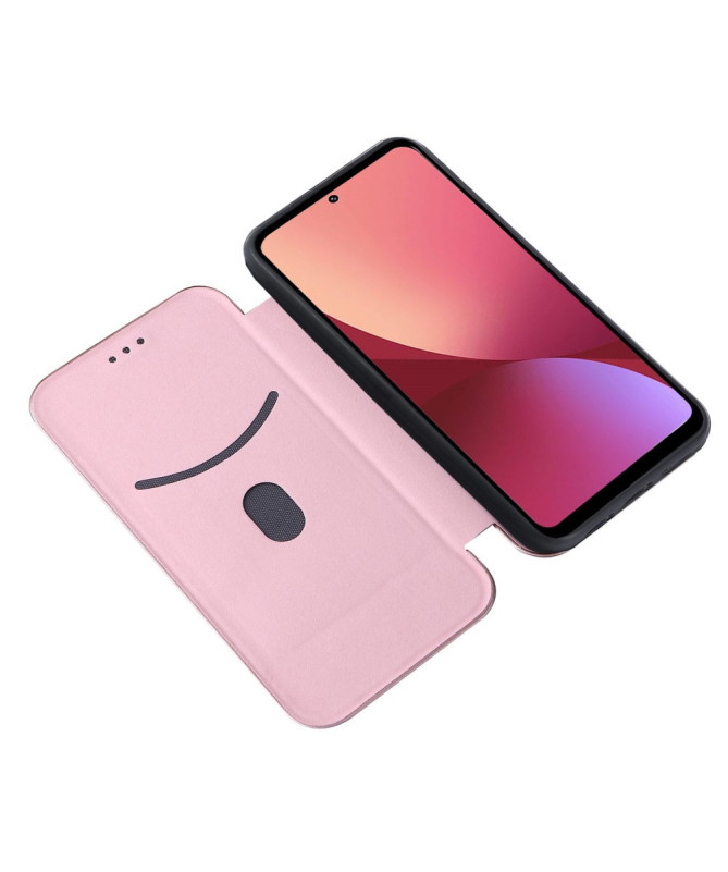 Flip Cover Xiaomi 12 Pro design fibre de carbone