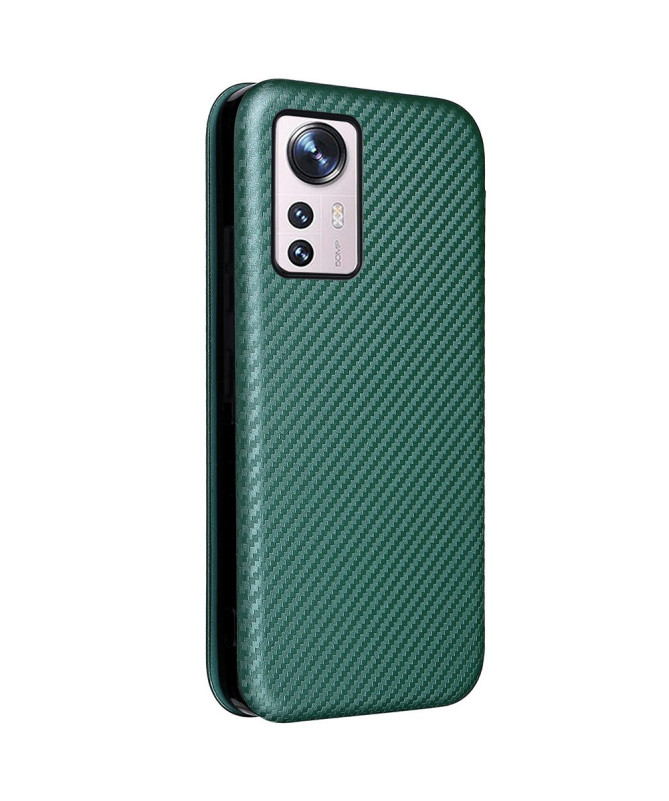 Flip Cover Xiaomi 12 Pro design fibre de carbone