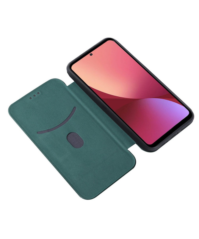 Flip Cover Xiaomi 12 Pro design fibre de carbone