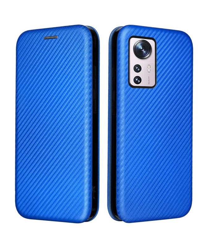 Flip Cover Xiaomi 12 Pro design fibre de carbone