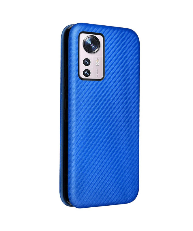 Flip Cover Xiaomi 12 Pro design fibre de carbone