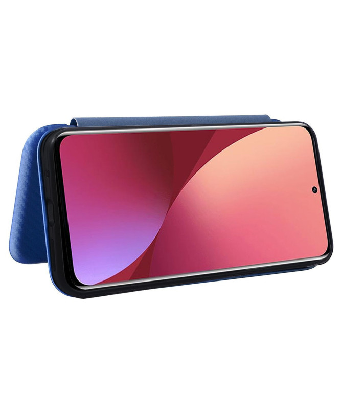 Flip Cover Xiaomi 12 Pro design fibre de carbone