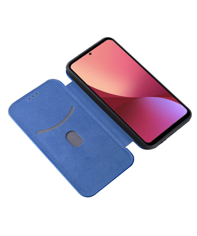 Flip Cover Xiaomi 12 Pro design fibre de carbone