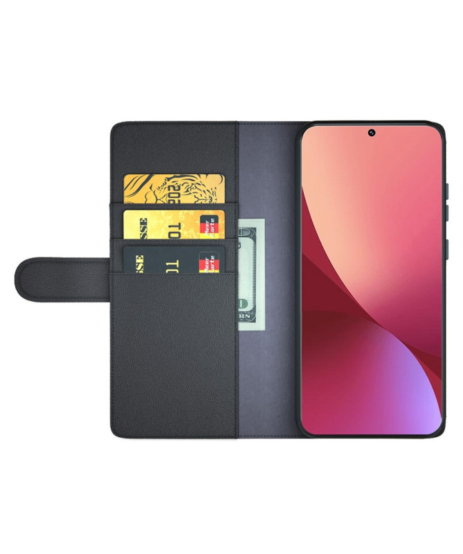 Étui Xiaomi 12 Pro portefeuille en cuir premium
