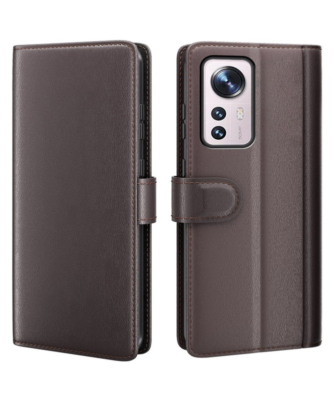 Étui Xiaomi 12 Pro portefeuille en cuir premium