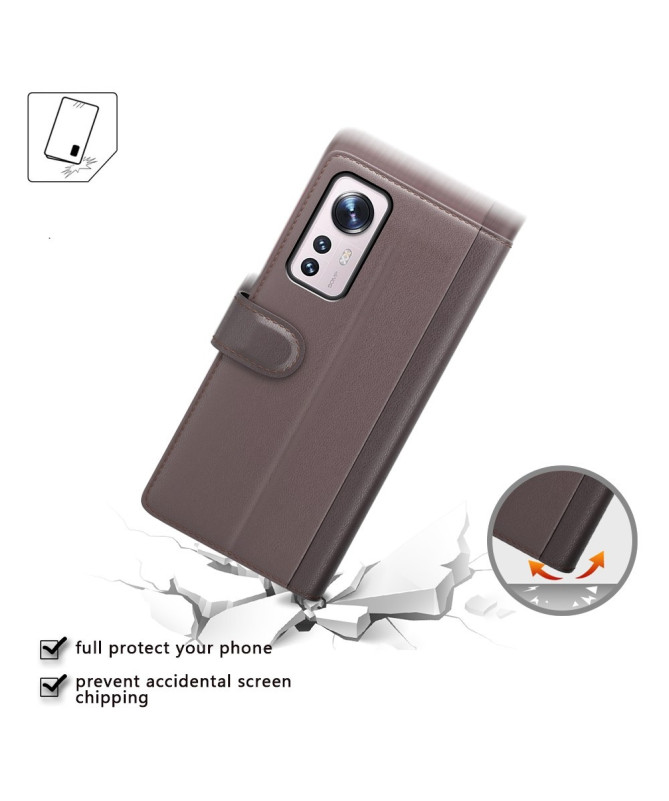 Étui Xiaomi 12 Pro portefeuille en cuir premium