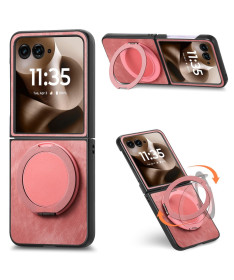 Coque Motorola Razr 60 Ultra avec Support Rotatif Cuir Rétro