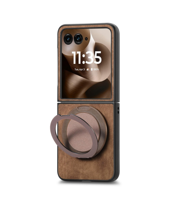 Coque Motorola Razr 60 Ultra avec Support Rotatif Cuir Rétro