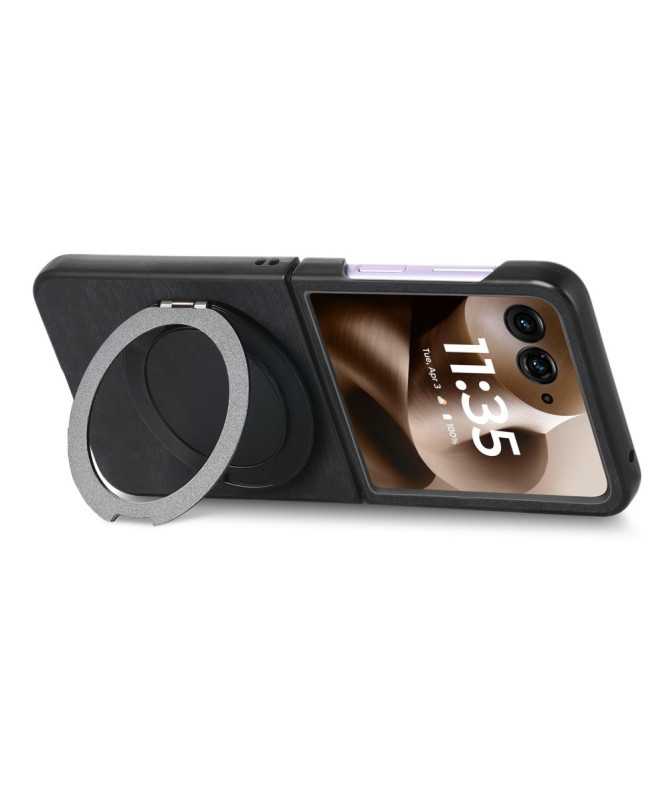 Coque Motorola Razr 60 Ultra avec Support Rotatif Cuir Rétro